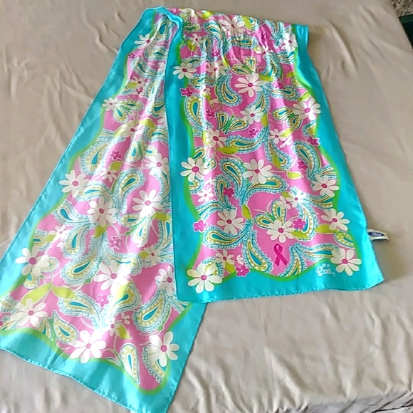 Lilly Pulitzer Accessories - VINTAGE, VERY RARE Lilly Pulitzer/Ford Breast Cancer Awareness Month Scarf